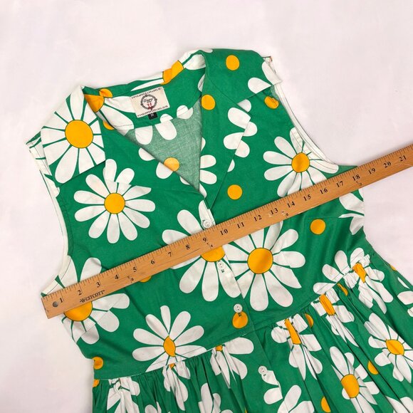 Modcloth Banned Apparel green daisy button up dress size Medium - Picture 7 of 9